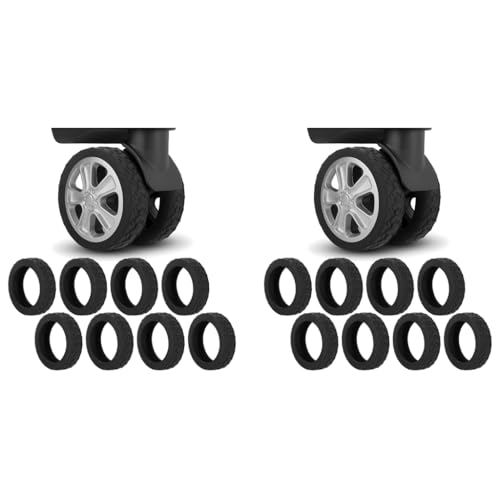 PALAY® 16PCS Luggage Wheel Silicone Protector Cover Suitcase Silent Shock-Proof Carry on Wheels for Wheel-on Luggage Black PALAY® 16PCS Luggage Wheel Silicone Protector Cover Suitcase Silent Shock-Proof Carry on Wheels for Wheel-on Luggage Black